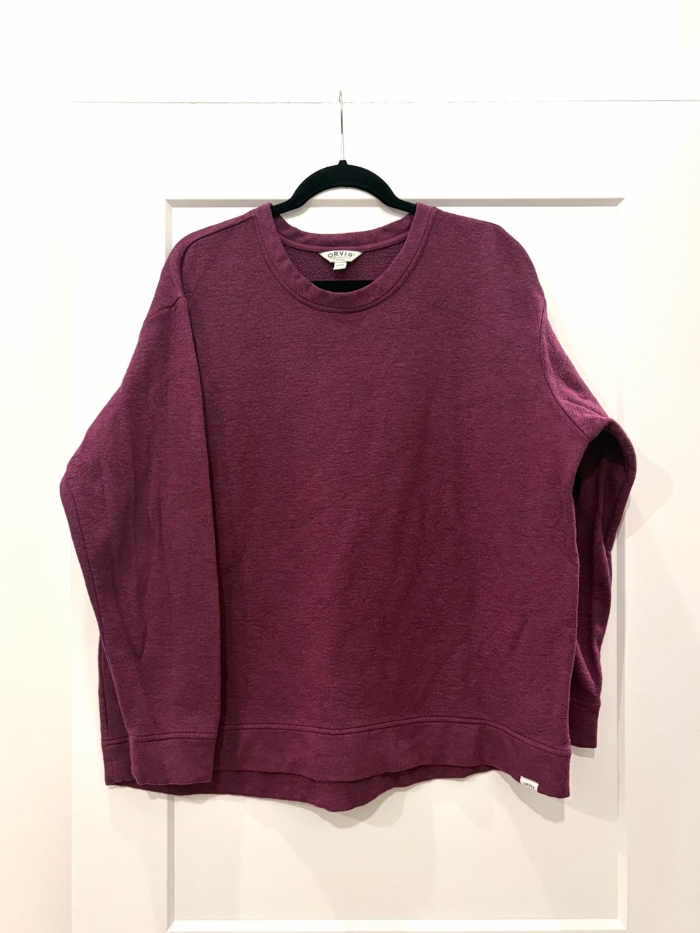 Orvis Women's Long Sleeve Soft Cozy Crewneck Pullover Purple Sz XL Boxy
